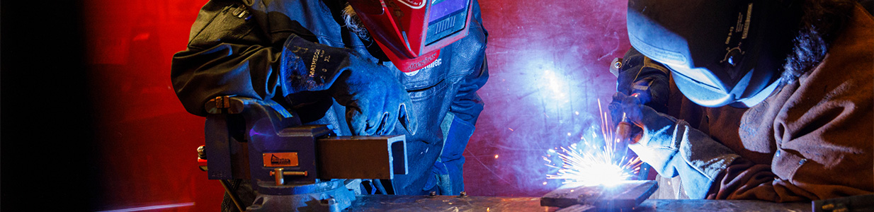 MHCC welding student using welder