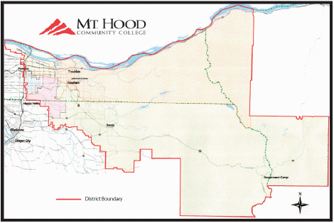 Map outlining MHCC service district